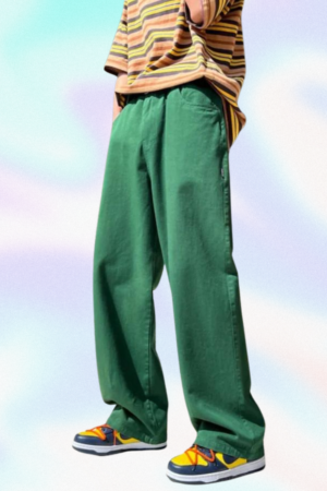 Spodnie w Kratę Zielone