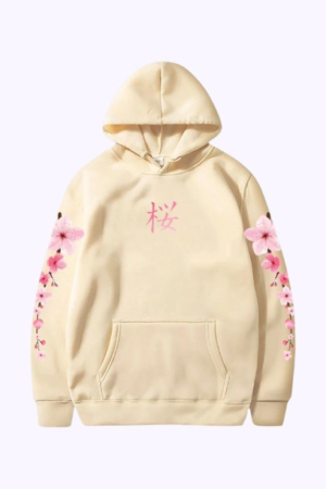 Hoodie Streetwear Sakura Beżowy