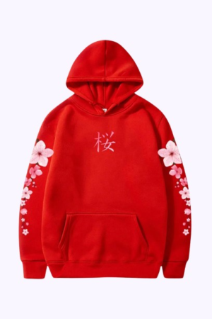 Hoodie Streetwear Sakura Czerwony