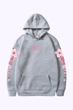 Hoodie Streetwear Sakura Szary