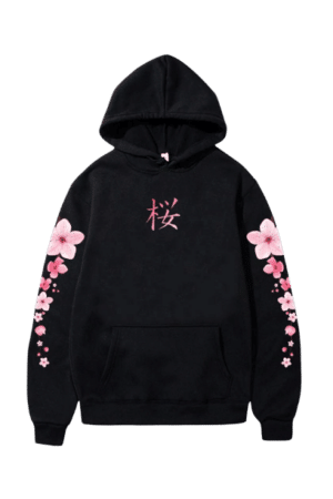 Hoodie Streetwear Sakura Czarny