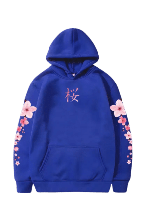 Hoodie Streetwear Sakura Ciemnoniebieski