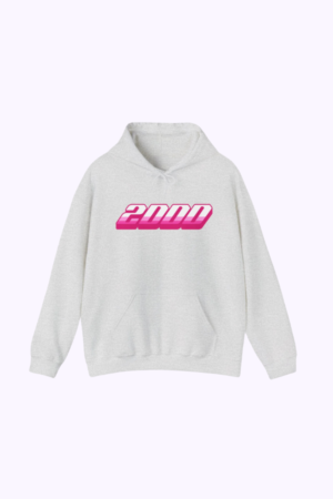 Unisex Hoodie Różowy 2000 Y2K – Szary