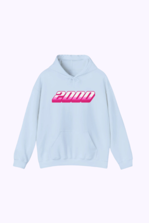 Unisex Hoodie Różowy 2000 Y2K – Jasnoniebieski