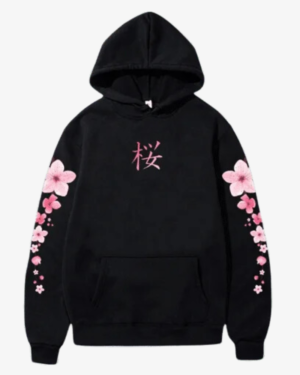 Hoodie Streetwear Sakura Czarny