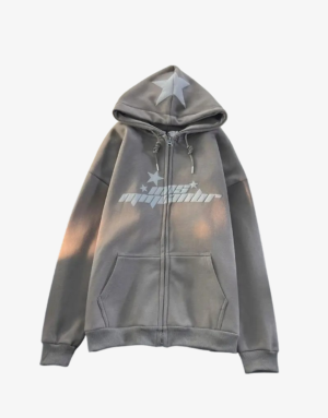 Full Zip Hoodie z kapturem zapinana na suwak Y2K