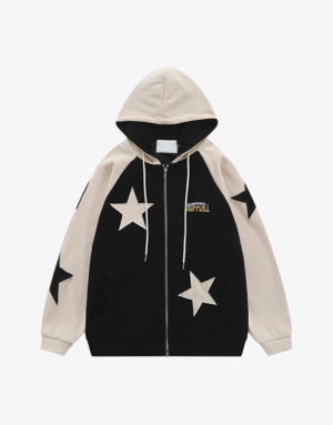 Full Zip Hoodie z kapturem Star Y2K